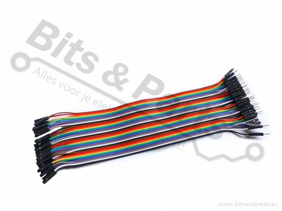Breadboard jumper kabeltjes Dupont 20cm SET F/F, M/F, M/M 